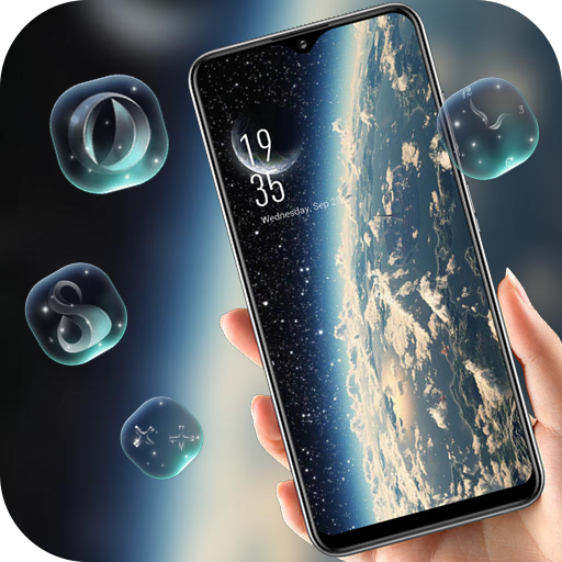 Space galaxy theme Earth in the universe icon