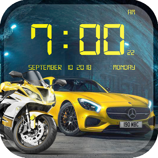 Cars and Bikes Clock Live Wallpaper HD New 2018 icon