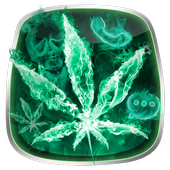 Neon Fire Weed Launcher Theme Live HD Wallpapers icon