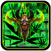 Green Weed Neon Skull Keyboard icon