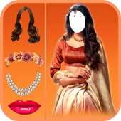 Woman Fashion Saree Photo Suit icon