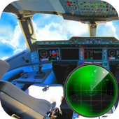 Plane flight simulator 3D icon