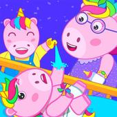 Poppy Unicorn Mom And Baby Twins icon