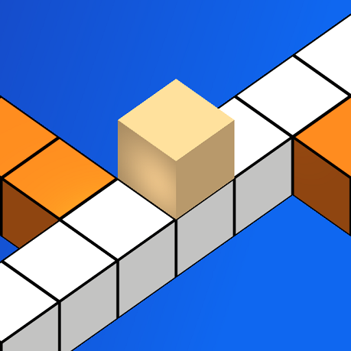 3D line coloured cube game. icon