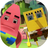 Sponge-bob Game Ninecraft Dash أيقونة