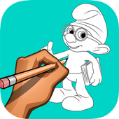how to draw The Smurfs icon