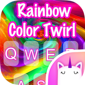 Rainbow Color Twirl Keyboard Theme for Girls icon