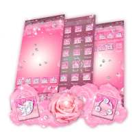 Pink Flower Diamond Launcher Theme on 9Apps