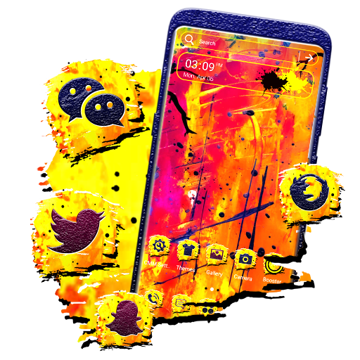 Yellow Red Painting Launcher Theme icon
