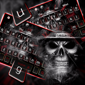 Cool Black Smoke Skull Keyboard Theme icon