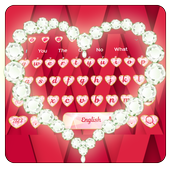 Red Glitter Love Keyboard icon