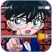 Conan Zipper Lock Screen: anime mobile lock screen icon