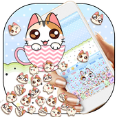 Cute 3D Cup Cat Keyboard Theme icon