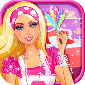 Princess cleaning house icon