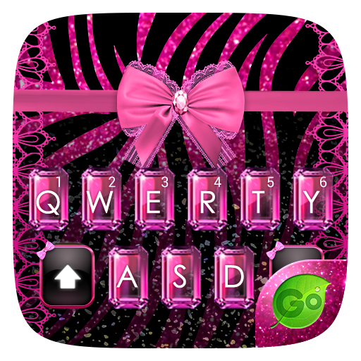 Pink-Black Bowknot GO Keyborad Theme icon