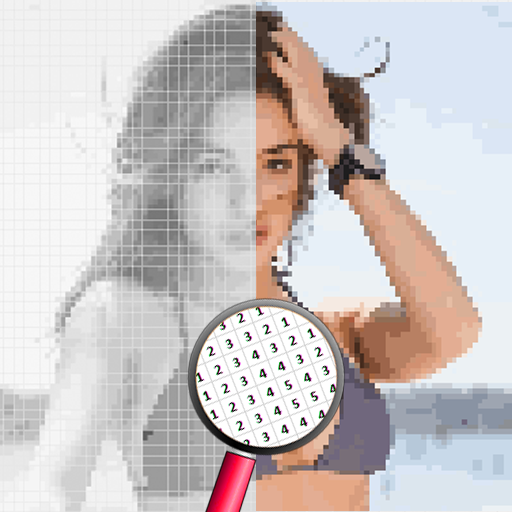 Cute &amp; Sexy Bikini Girl Models - PixelArt Coloring icon