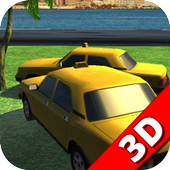 Racing taxi in California icon