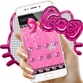 Pink Kitty Bowknot Theme icon