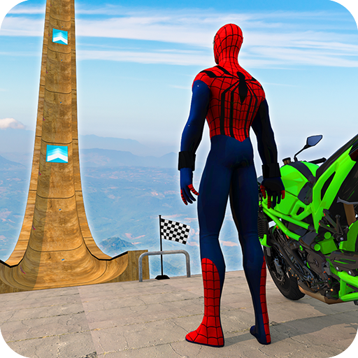 superhero bike stunt games 3d icon