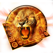 Golden Flaming  Lion Keyboard Theme icon