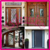 Modern home entry door icon