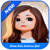 Draw Cute Cartoon Girl icon