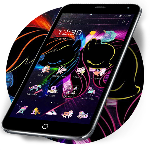 Black Neon Unicorn Theme icon