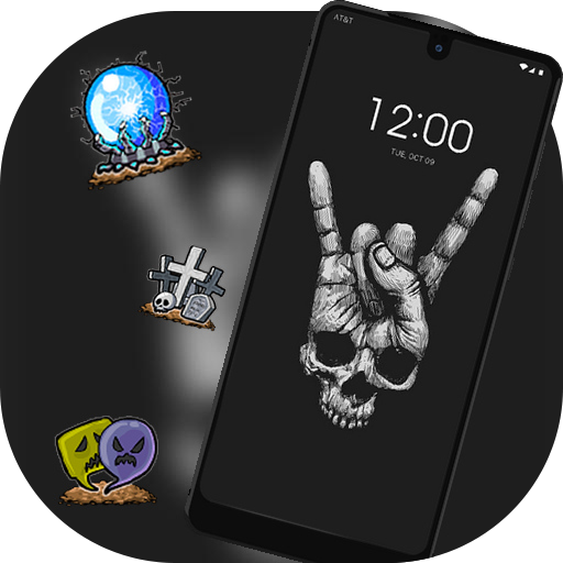 Abstract theme Rock Skull Graffiti icon