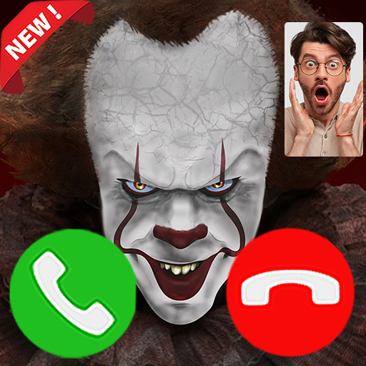 Scary Clown fake Video Call-Clown game Simulation أيقونة