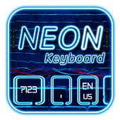 Неоновая синяя клавиатура иконка