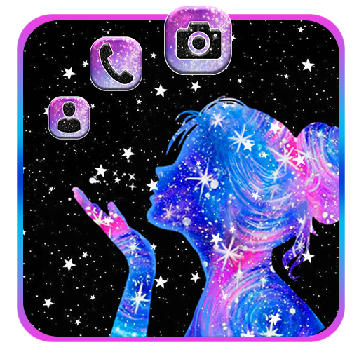 Dark Girl Galaxy Butterfly Theme icon