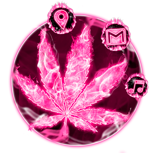 Pink Smoky Fire Rasta Weed Themes HD Wallpapers icon