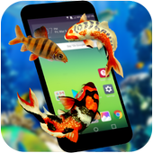 Fish on Mobile Screen - Funny Joke icon