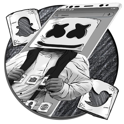 Marshmello Sketch  Theme icon