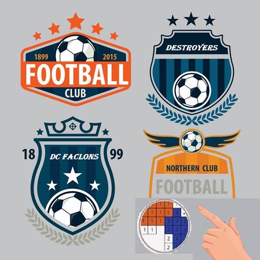 Pixel 3D Football Logo Coloring icon