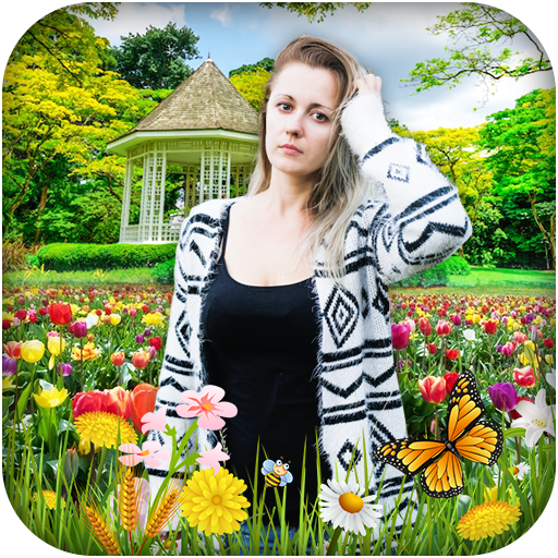 Garden photo frame editor icon