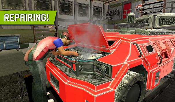 Big Muscular Truck Robot Mechanic Car Workshop screenshot 13
