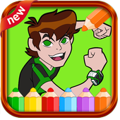 ban 10 alien coloring game icon