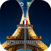 Paris Zipper Screen Lock أيقونة