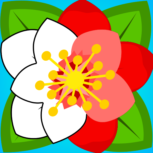 flowers coloring game with numbers icon