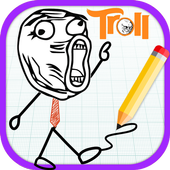 Troll Stickman: Drawing Lines game icon