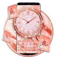 Clavier de montre en or rose