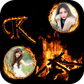 Fire Text Dual Photo Frame icon