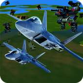 F22 VS Roboty - Flying Raptor Invader Shooting