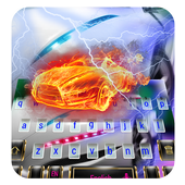 Speed car man keyboard icon
