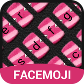 Pink Black Emoji Keyboard Theme for Girls icon