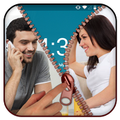 Couple Love Zipper Lock Screen icon