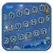 لوحة المفاتيح الزرقاء والذهبية on 9Apps