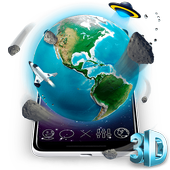 3D Earth Asteroid in Space Live Theme icon