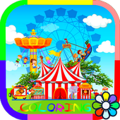Park Coloring Kids Amusement icon